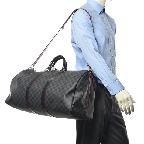 lv keepall damier|Keepall 55 Bandouliere in Damier Graphite Canvas.